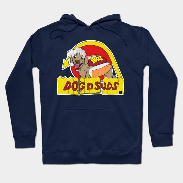 Dog n Suds Dachshund Hoodie by AltTabStudio